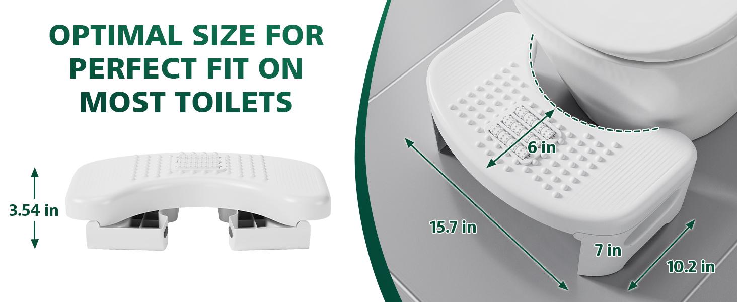 Toilet Stool for Adult Poop Stool for Bathroom, 7 Inch Foldable Portable Toilet Stool for Adults, Non-Slip Toilet Step Footrest