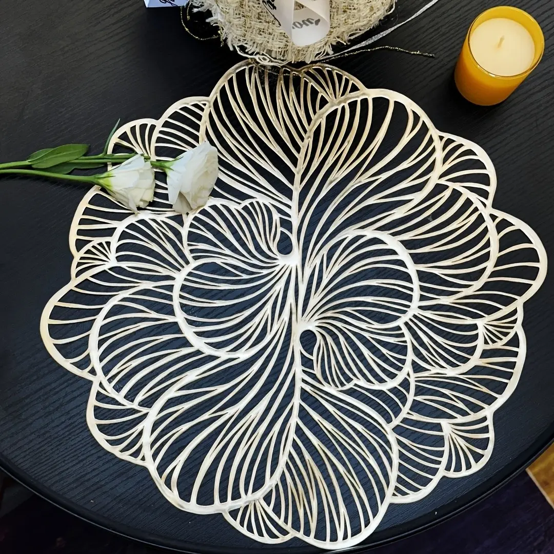 Four-Piece Floral Placemats, Nordic Style Table Mats, Decorative Trivets, Vase Heat Insulators, Cup Coasters, Cutout Design