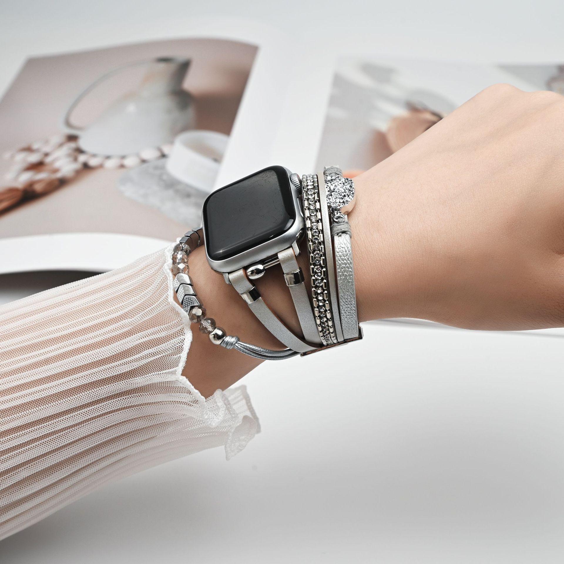 Boho Style Beaded Watch Band (Band Only), 1 Count Wearable Accessories for Women, Smart Watch Band Compatible with Apple Watch Series