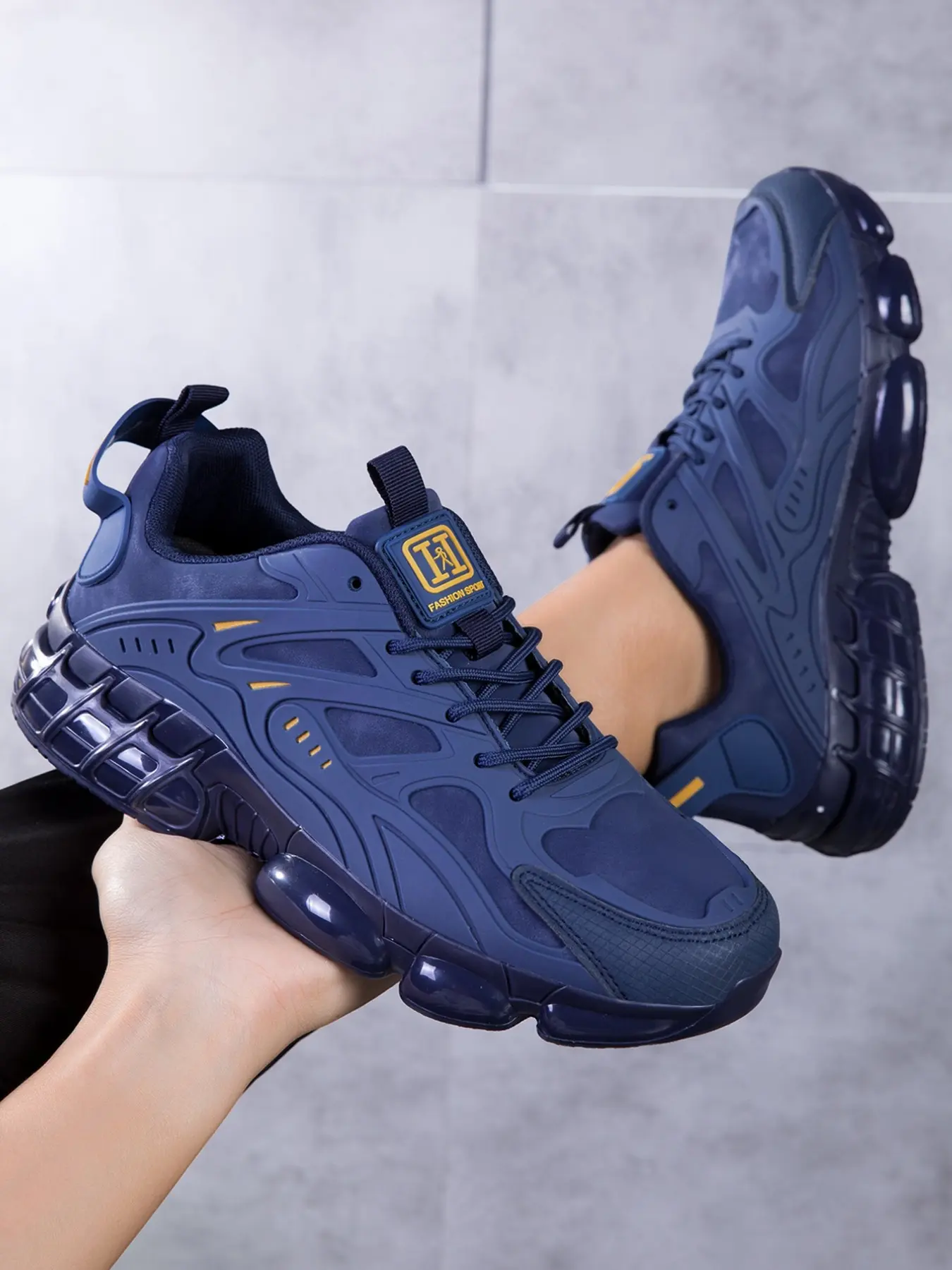 High-Quality Men's Casual Shoes, Comfortable Laces, Sporty Style, All Seasons, Medium Width, PVC Sole, Patchwork Design, Outdoor Footwear