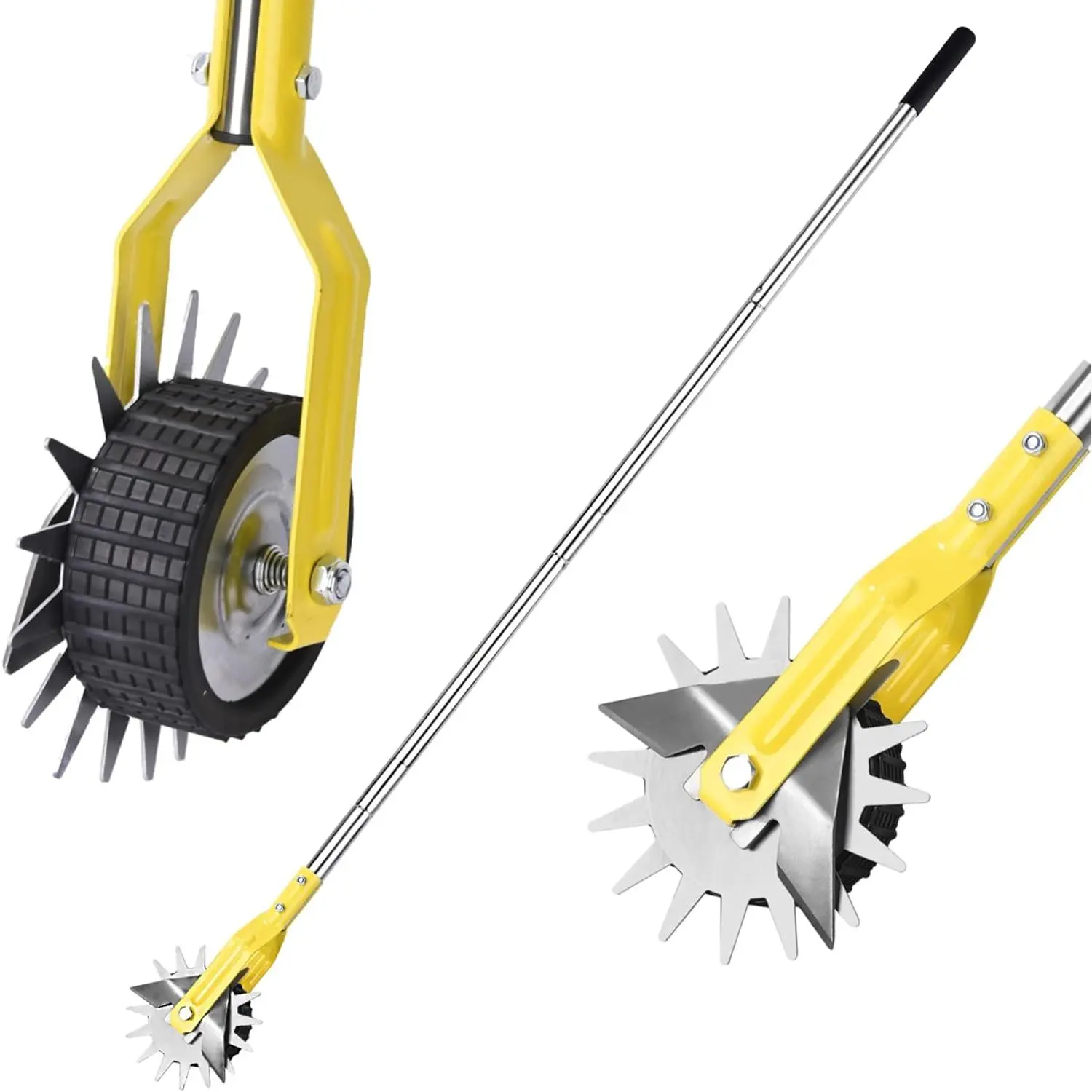 Wheel Rotary Edger，Edger for Lawn Edges Alongside Sidewalks & Driveways，with A 58-Inch Adjustable Handle, Ideal for Enhancing The Beauty of Sidewalks, Driveways, and Garden Lawn Edges