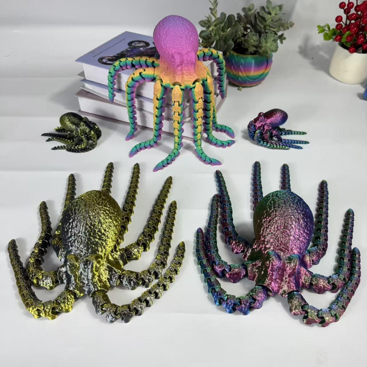 3D Printed Octopus Design Ornament, 1 Count Colorful Joint Movable Octopus Statue, Home Decor for Living Room, Bedroom, Party Decoration, Animal Design, Home Decor Ornaments