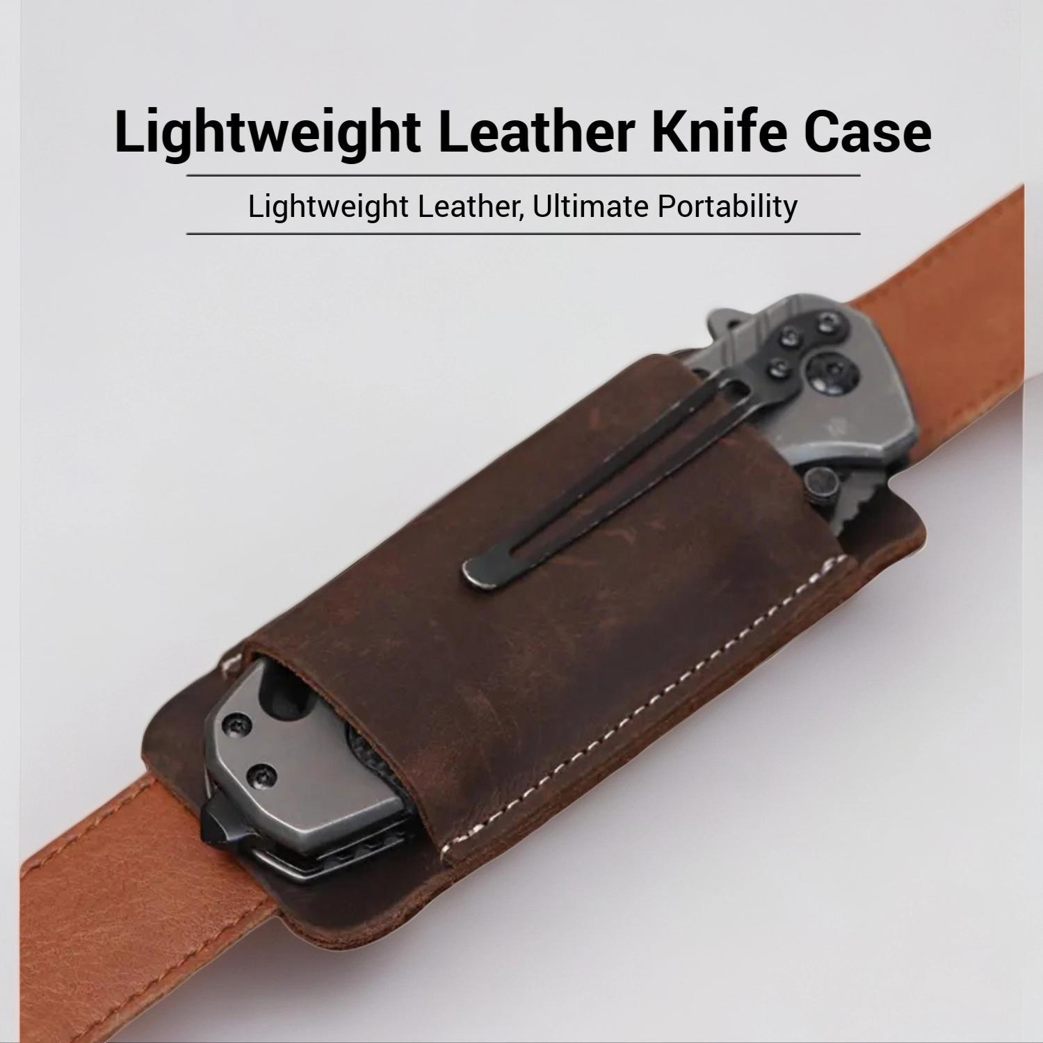 Leather Knife Case, Lightweight Foldable Knife Sheath, Knife Holder for Belt, Multifunctional Outdoor Sports Accessories, Portable Tool Accessories, Survival Gear, Camping Tools, Outdoor Survival Supplies, Survival Equipment Set