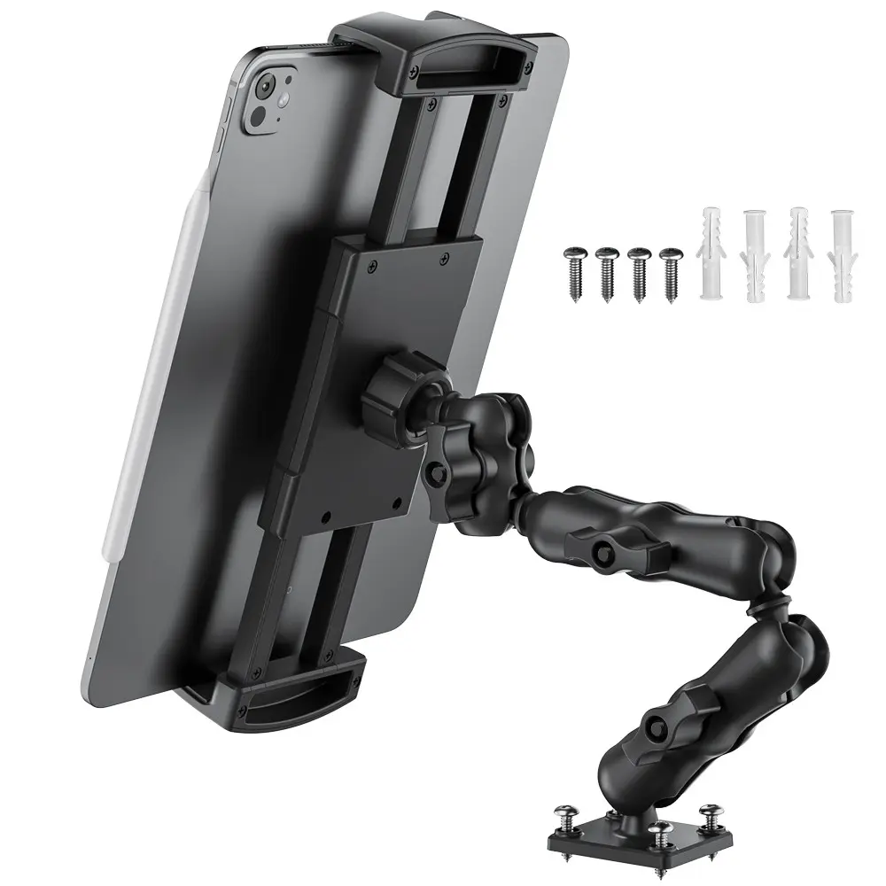 Drill Mount Tablet Stand, 360° Adjustable, Compatible with 4.7-15 Inch iPad/samsung Galaxy, Car Dashboard, Truck, Wall, Table, Tablet Mounts