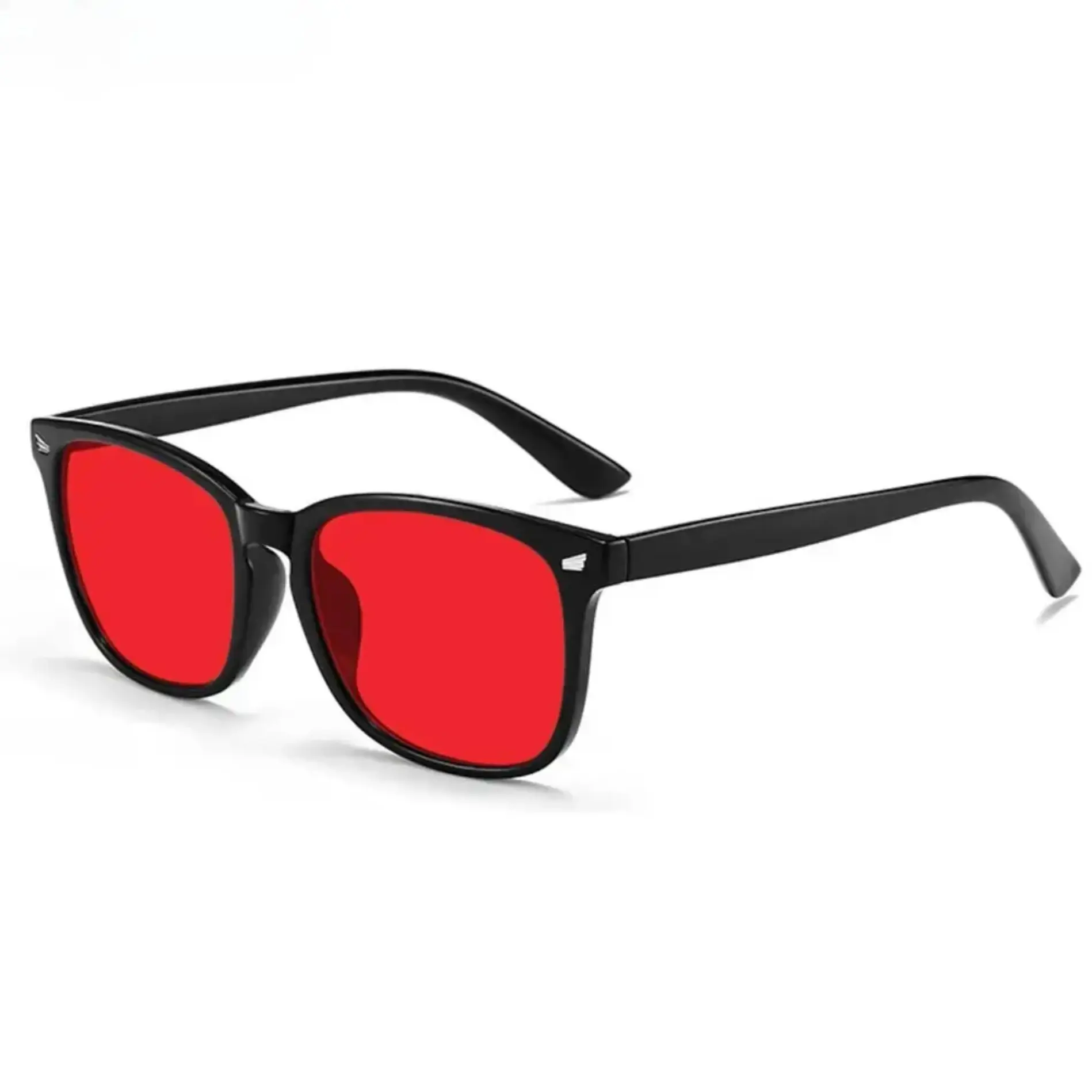 Unisex TR90 Blue Light Blocking Glasses with Blue-Red Filter, Bright Black Frame, Lightweight Frames for Anti-Fatigue Screen Protection, Gaming & Male Work Use, Modern Daily Wear, One Size