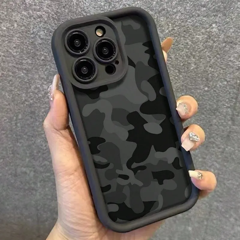 Gaozhu Stylish Camouflage TPU Cellphone Case - Durable Protection Casing, Shock-Absorbent Cover for iPhone Series (12,13/13 Mini,14-16 Plus/Pro/ProMax,17) Handheld Devices Accessory