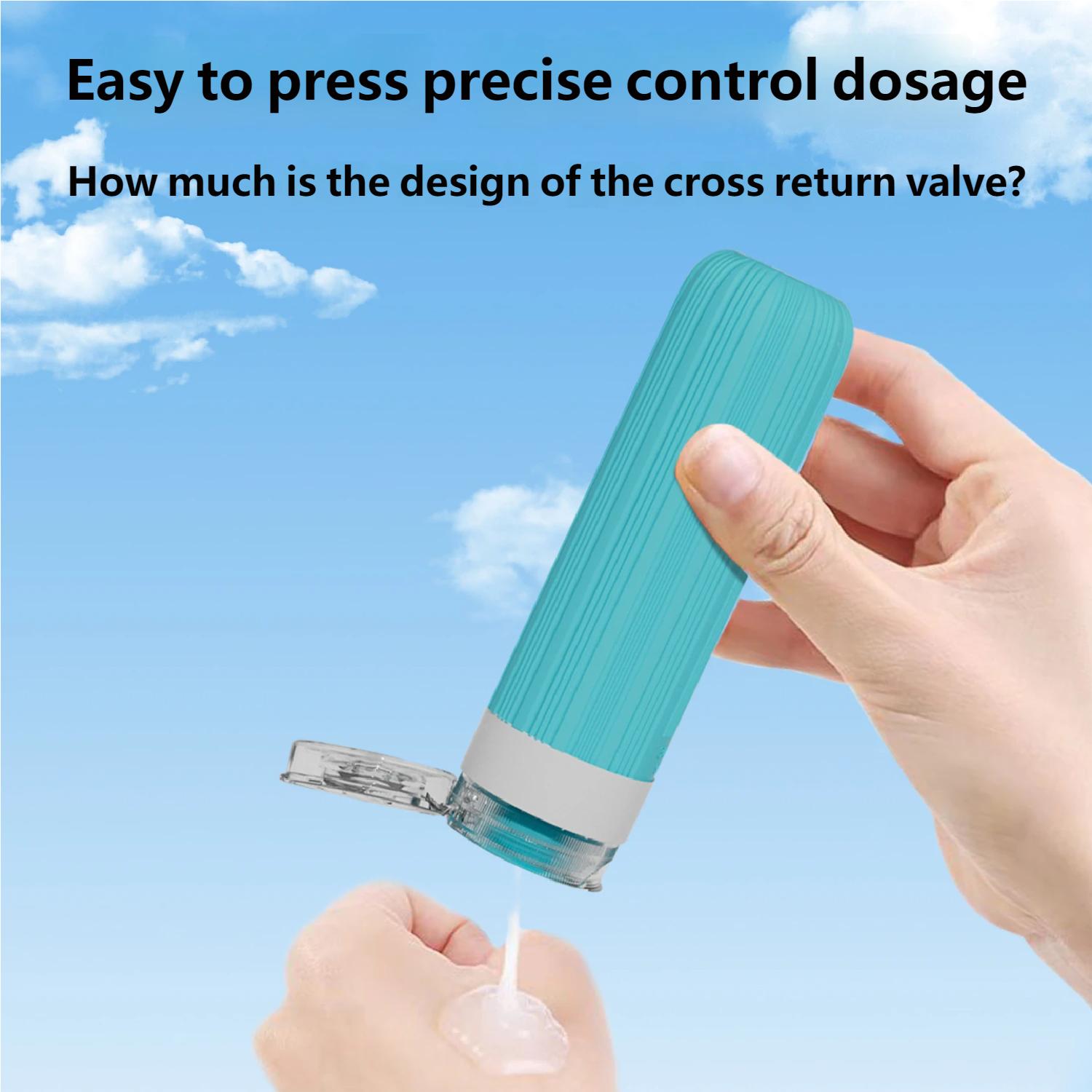 Travel Silicone Shampoo and Shower Gel Bottles Set, Leak-Proof Portable Toiletry Containers, Refillable Travel Bottles for Shampoo, Conditioner, Soap, Camping, Vacation, & Business Trip Essential