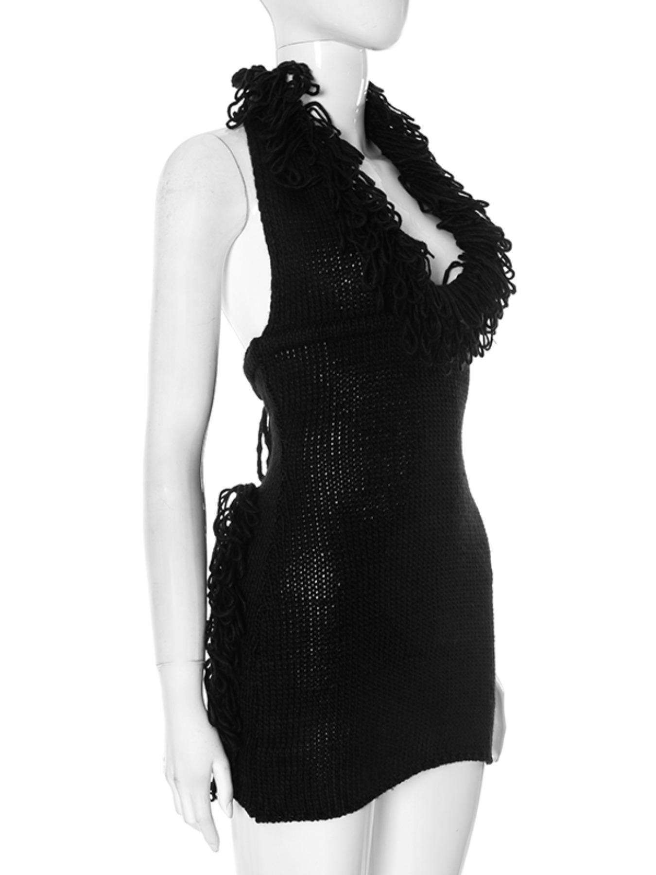 Women's Solid Tie Back Knit Dress, Bodycon Fit Dress, Casual Fashion Sleeveless Short Dress for Daily Outdoor Wear, Women Dress for Spring