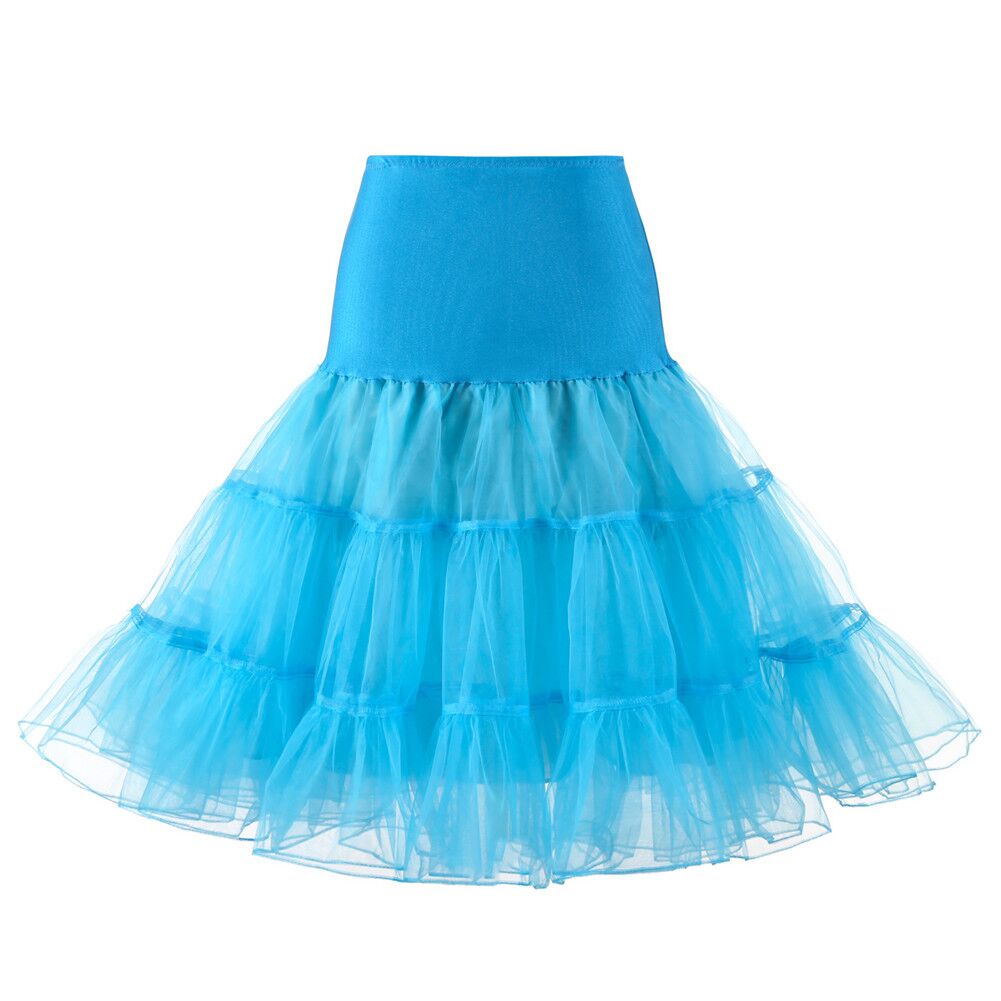 Short Tutu Petticoat Crinoline  50s Swing Vintage Tutu 26" Retro Underskirt Petticoat Fancy Net Rockabilly