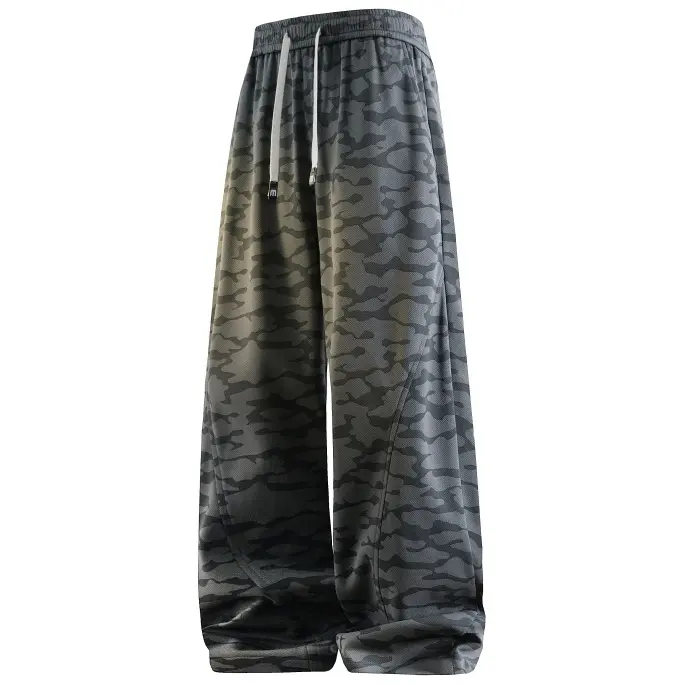 American high street men's camouflage full-print wide-leg jogger casual pants, trendy street camouflage sports sweatpants, versatile everyday jogger pants for both men and women # sohochic