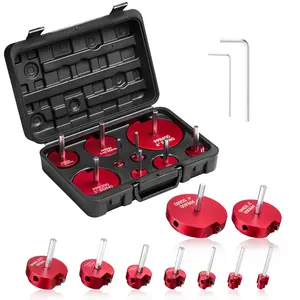 VEVOR PVC Pipe Reamer Kit, 9-Piece, PVC Fitting Socket Saver, Includes 1/2", 3/4", 1", 1-1/4", 1-1/2", 2", 2-1/2", 3", 4", Fits Standard 1/2" Drills, Plumbing Tool Kit for SCH40 ABS CPVC Drain Pipes