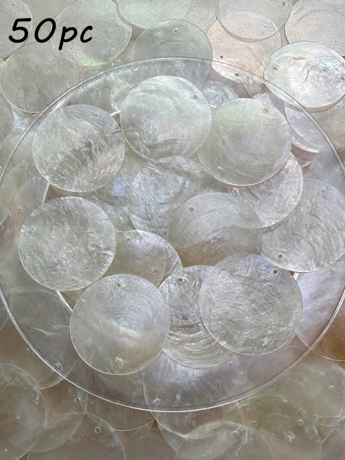 100pcs Round Shell Discs, DIY Jewelry Accessories, Earring Necklace Bracelet Materials, Bohemian Vacation Style Handmade Supplies, DIY Jewelry Making