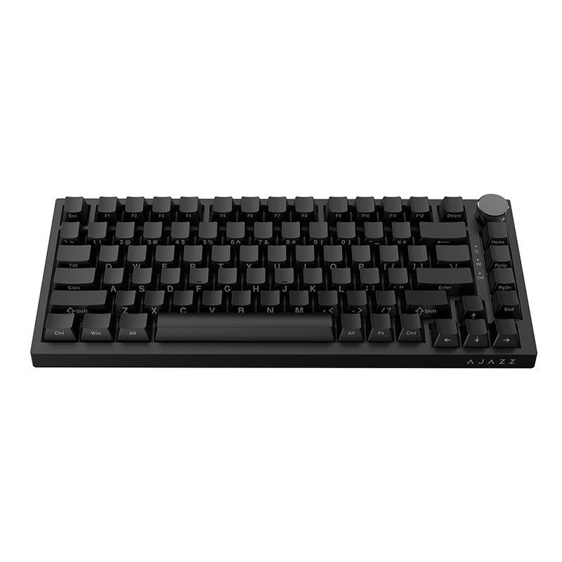 Ajazz AK820 Wired Office Mechanical Gaming Keyboard, 75% Layout Full-Key Hot-Swappable Gasket Structure with Luminous Metal Volume Knob and FN Multimedia Functions, Ergonomic Durable Plug-and-Play E-Sports Keyboard for Computer and Office