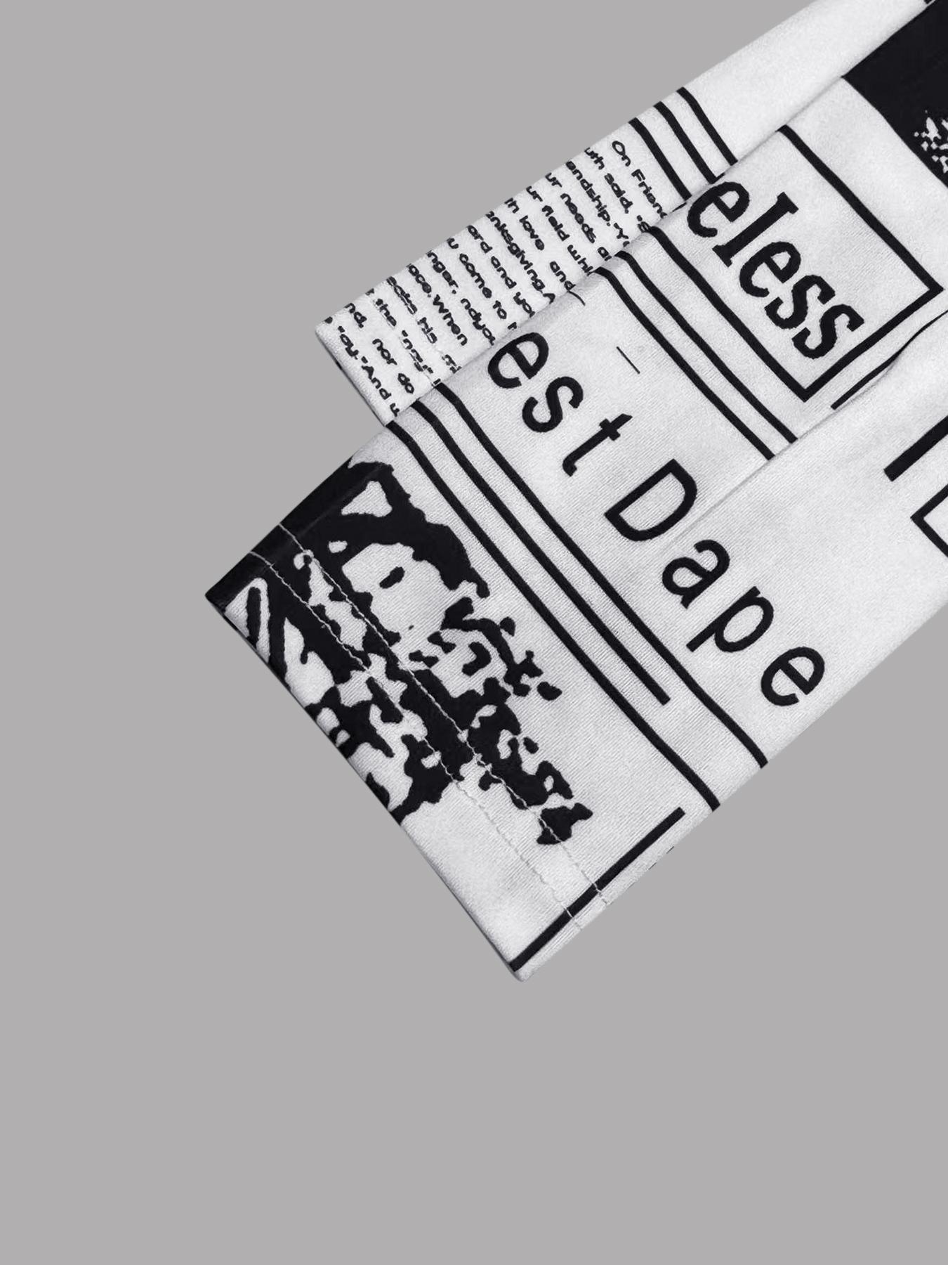 Women's Long Sleeve Casual Shirt with Letter Print, Single Button Front Design, Perfect for Daily Wear & Outdoor Activities, Womenswear