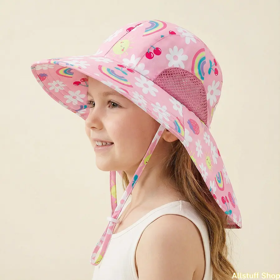Lightweight Kids Sun Hat - Breathable Mesh Bucket Hat for Boys & Girls, Foldable Toddler Beach & Fishing Hat, Adjustable Summer Outdoor Cap (Ages 4-10) summerwins,travel essentials,camping essentials