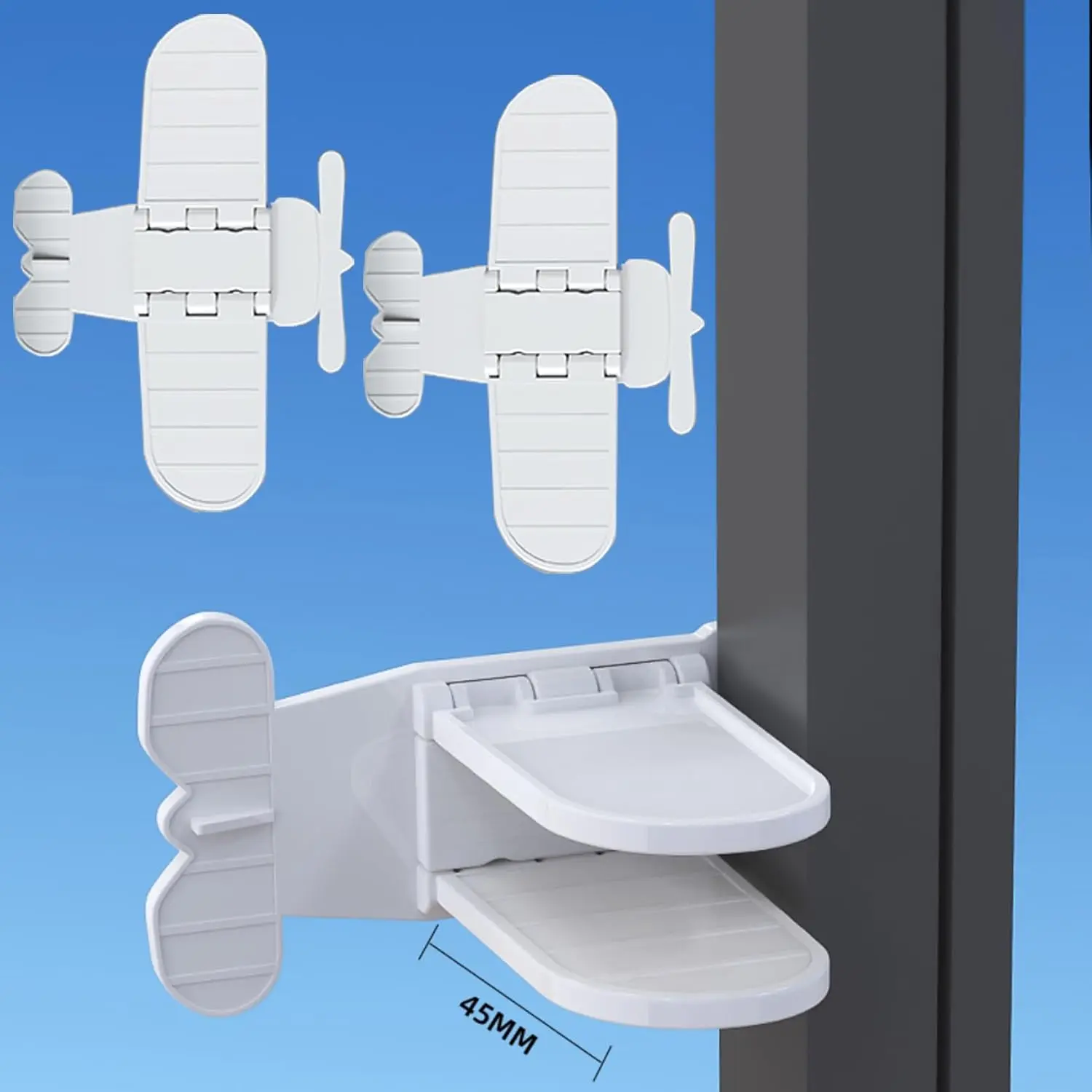 Sliding Glass Door Lock 2-Pack,  Safety  Proof, Petproof Latch with  Clear Adhesive, No Drill Easy Install for Sliding Window Shower RV Travel Closet, Patio Balcony Yard