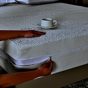 Mattress Encasement Zippered Removable Waterproof Mattress Protector, 6‑Sided Box Style Breathable Washable (Depth 6''-7'', Twin 39''x75'')