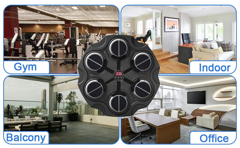 Music Boxing Machine with Gloves, Bluetooth Wall Mounted Punching Bag Target Pad with Rhythm Lights, 3 Modes,Sport Toy Gift