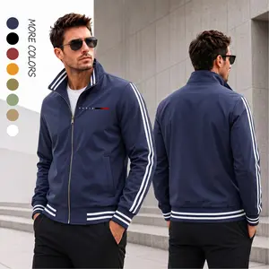 Men's PARIS Minimal Graphic Print Thin Bomber Jacket - Menswear Tops Coats, Striped Sleeve Detail, Lightweight Zip-Up, Luxury Streetwear, Clean Athletic Fit Urban Fashion Flight Jacket