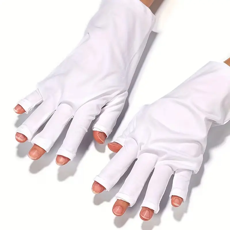 Gloves for Gel Manicures Salon, Gel Nails Art Fingerless Light Gloves, Nails Gloves Manicure Gloves Protection Gloves for Home Outdoor Nail Gloves nail tools