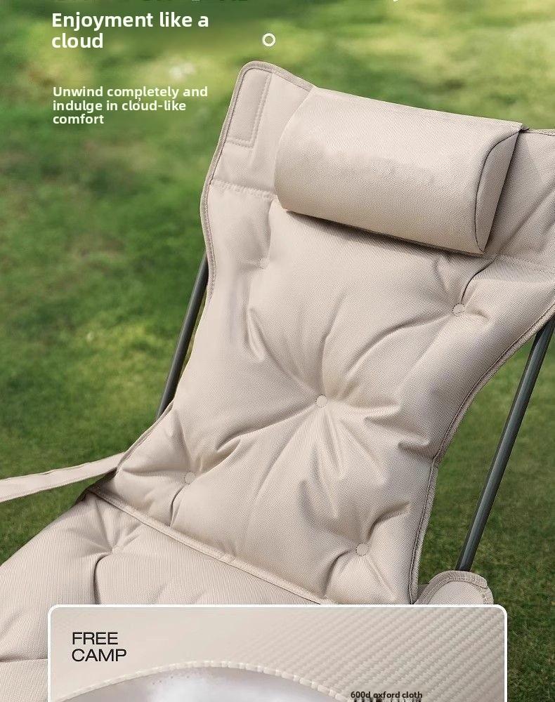 Foldable 4-Position Adjustable Lounge Chair with Armrests Thickened for Outdoor Indoor Use Portable Recliner for Camping Office Resting