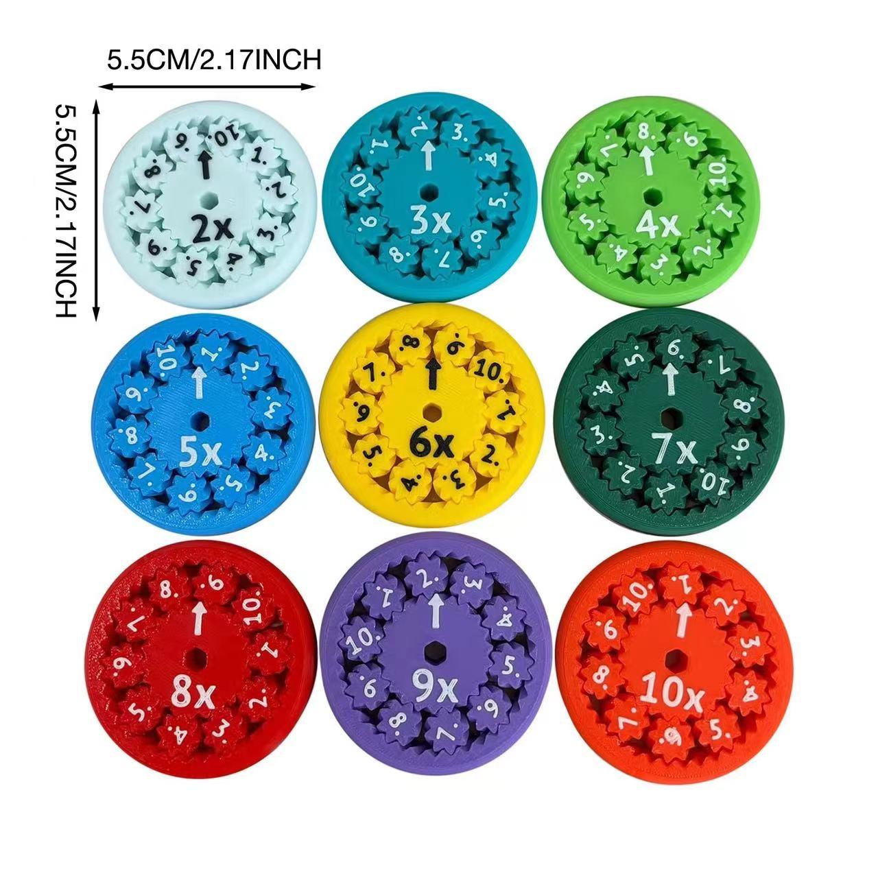 Creative Fingertip Gyroscope Math Fidget Toy, 9 Counts/set Spinner, Addition, Subtraction, Multiplication, and Division Fidget Toy for Kids, Math Learning Tools