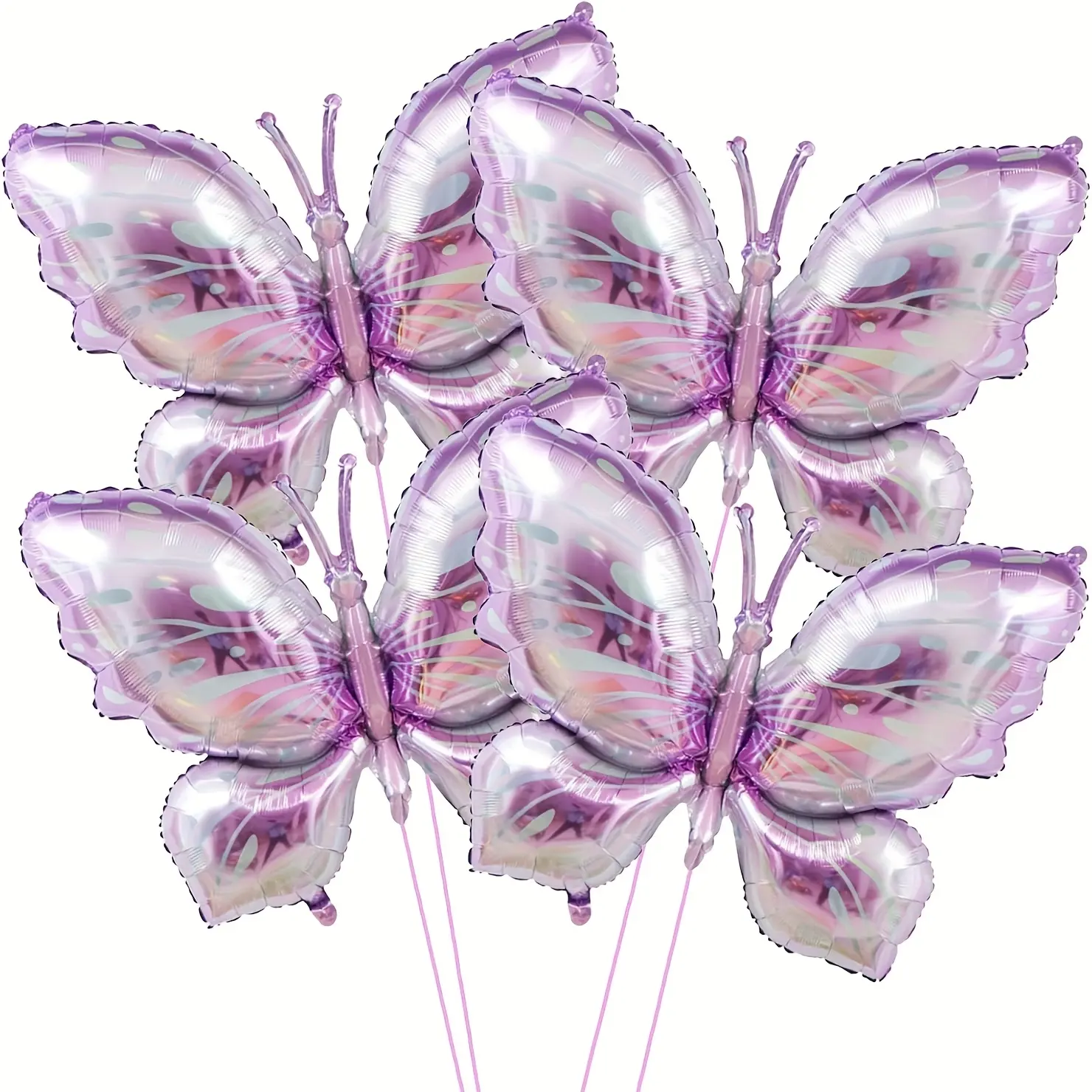 4pcs Elegant Purple Butterfly Foil Balloons - Ideal for Themed Birthday Parties, Weddings & Youngsters Showers, Decorative Butterfly-Shaped Mylar Balloons with Translucent Design for Festive Occasion