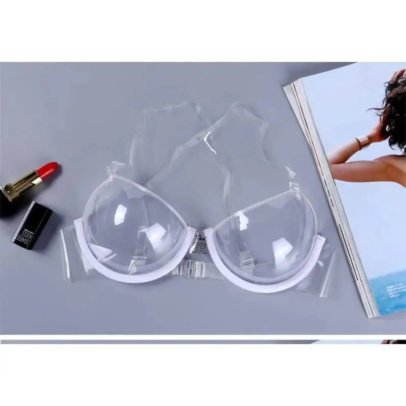Women's 3-Pcs Disposable Deep U-Shaped Push-Up Bra - Wire-Free, Invisible, No Padding, Single-Piece Side Wing Lingerie with Adjustable Detachable Straps, Comfortable Underwear for Night Out