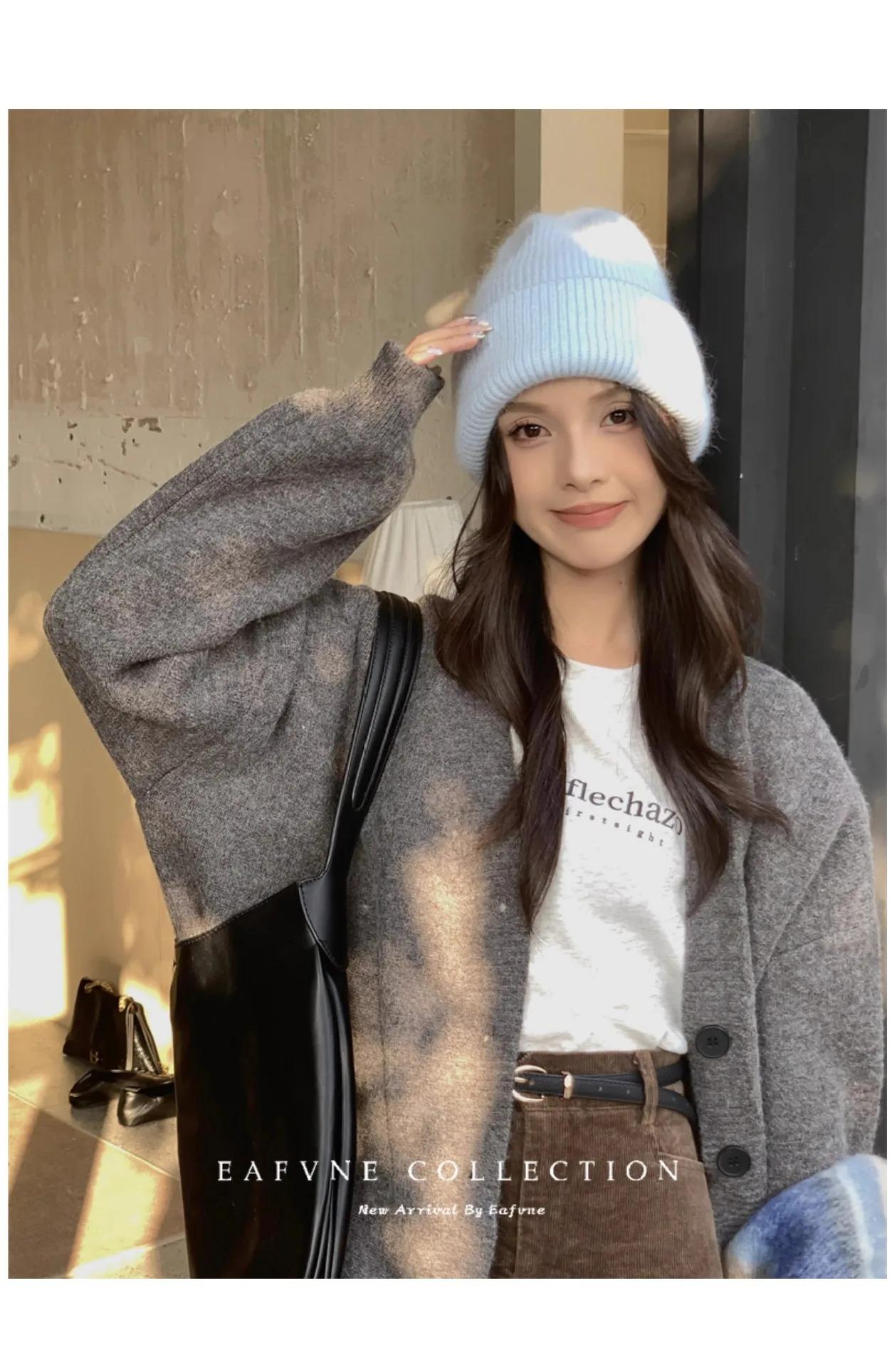 1pc Warm Knit Beanie for Men Women,Slouchy Beanie Hats Winter Knit Cap Soft Ski Hat Unisex,Thick Fisherman Cuff Plain Skull Caps