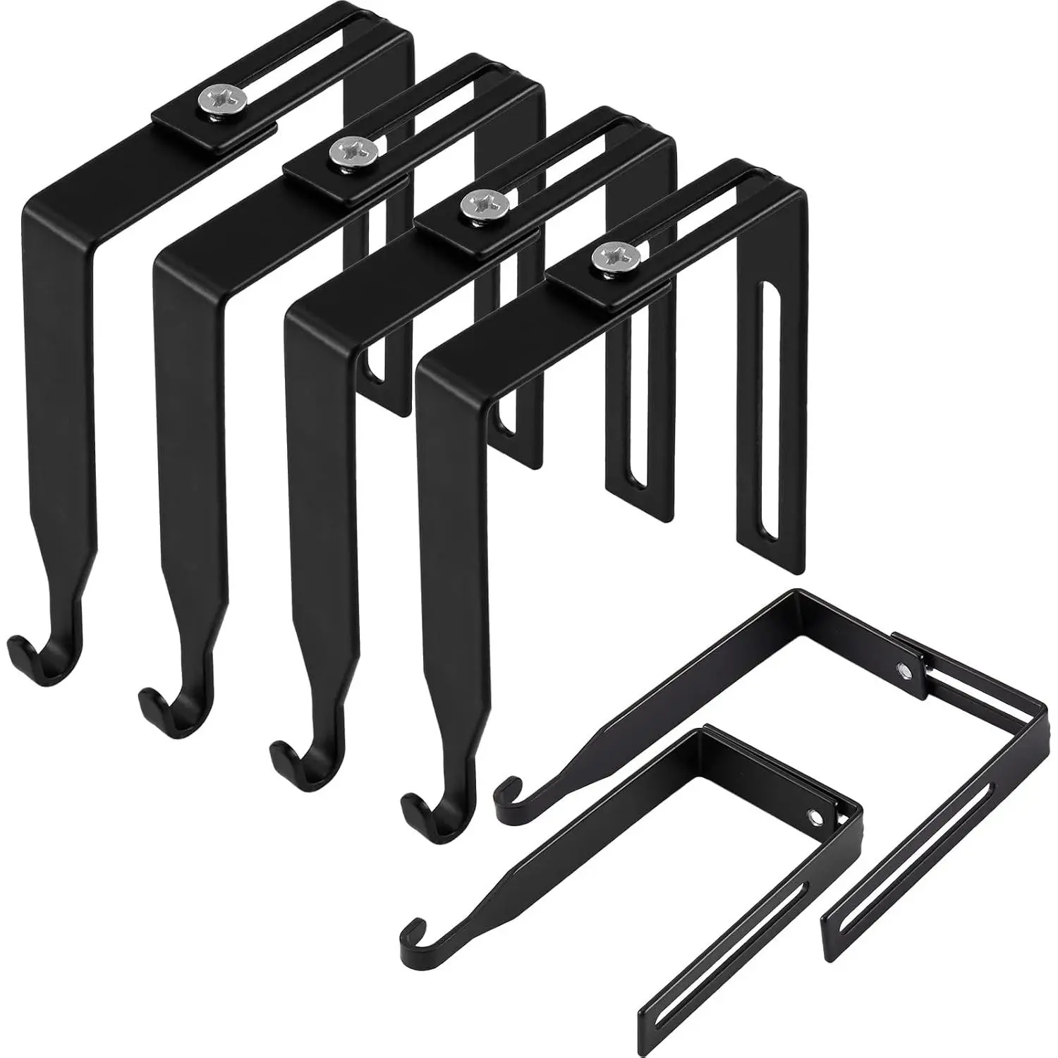 4 count Adjustable Cubicle Hanger Partition Metal Cubicle Hooks, String Light Hooks, Over The Door, Adjusted to Fit 1.35-3.5 Inch Thickness Vinyl Fence, Office Whiteboard (Black,Classic)