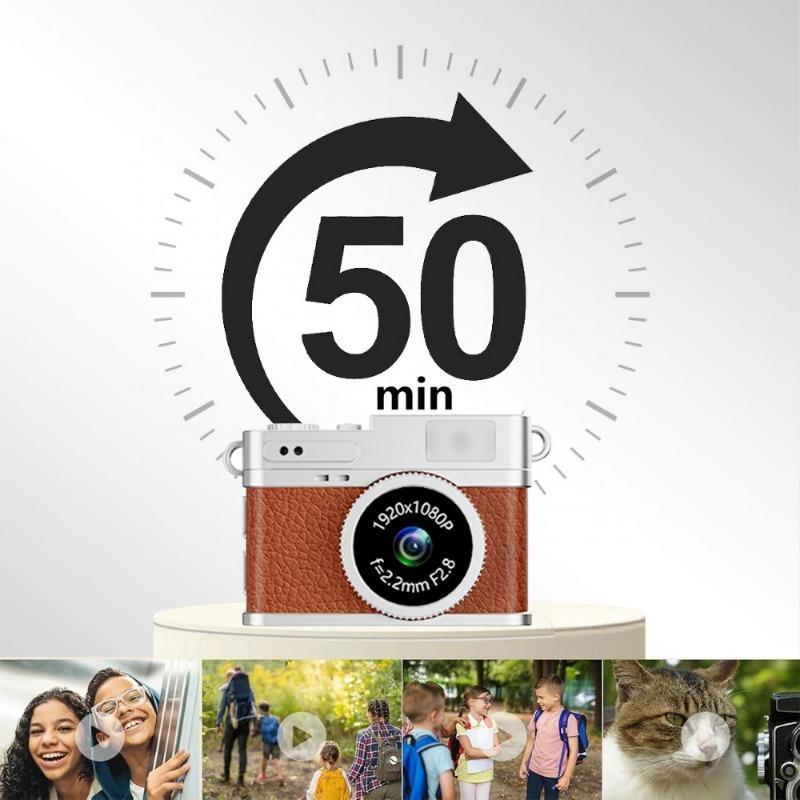 Mini Camera, Portable Small Retro Digital HD High Pixel Thumb Camera, Creative Camera for Taking Photos & Videos