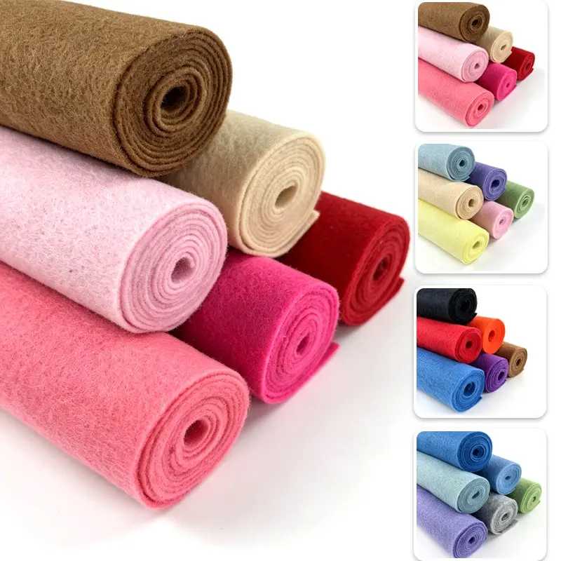 6pcs Felt Fabric Pieces, Soft Sewing Craft Material, 90x20cm, Ideal for DIY Hair Accessories, Cross Stitch, Party Decorations