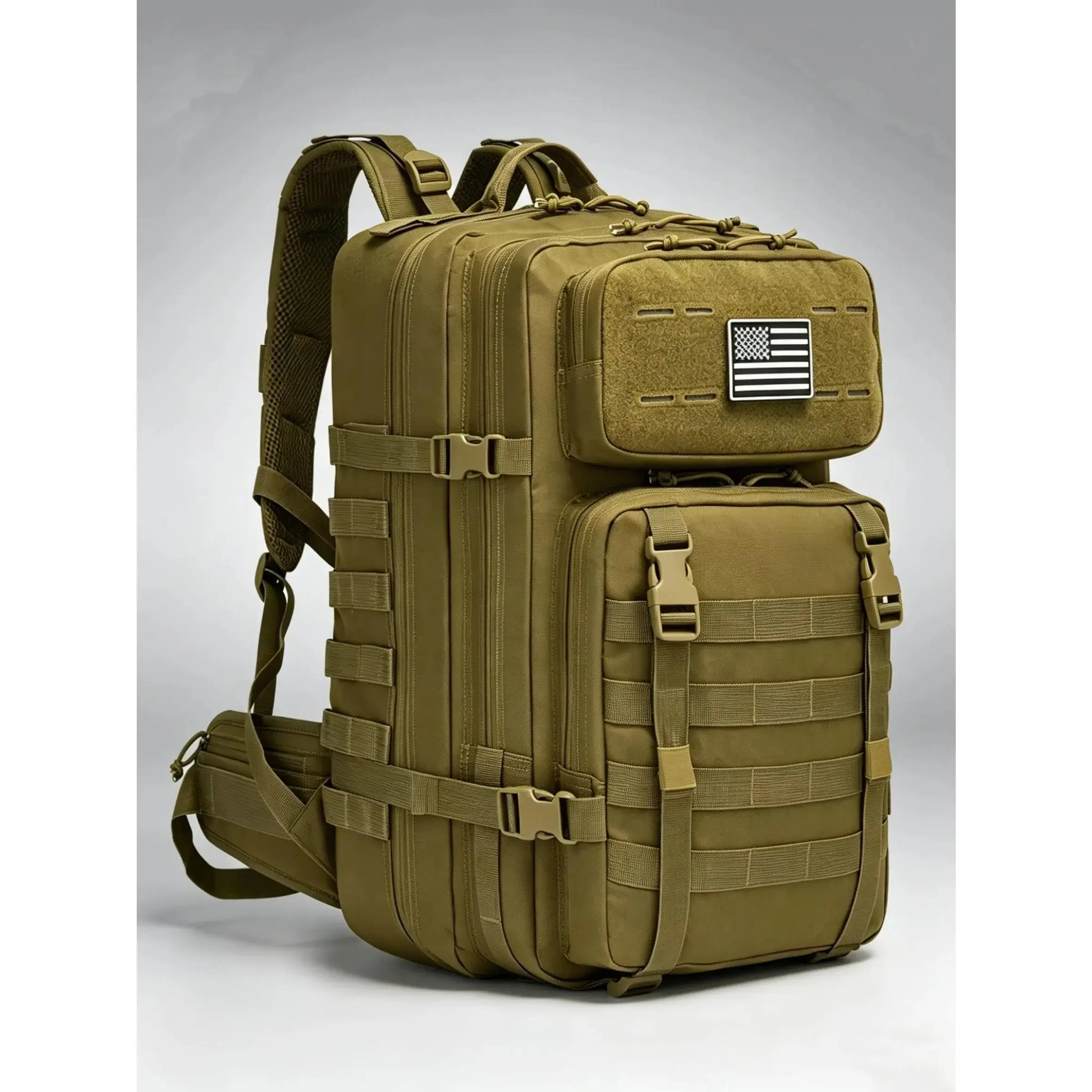 Large Capacity Tactical Backpack, Waterproof Durable Outdoor Hiking Travel Backpack, 15.6 Inch Laptop Compartment, Load Relief, Water Resistant Backpack