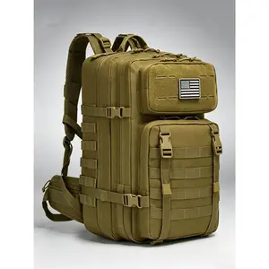 Large Capacity Tactical Backpack, Waterproof Durable Outdoor Hiking Travel Backpack, 15.6 Inch Laptop Compartment, Load Relief, Water Resistant Backpack