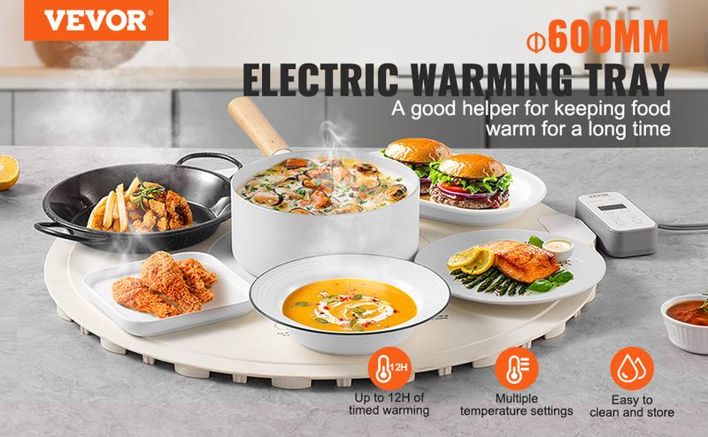 Electric Food Warming Mat Rollable Silicone Warming Tray, 4 Adjustable Temperature Settings With Auto Shut-Off Child Lock, Perfect For Catering And Party Tableware Use