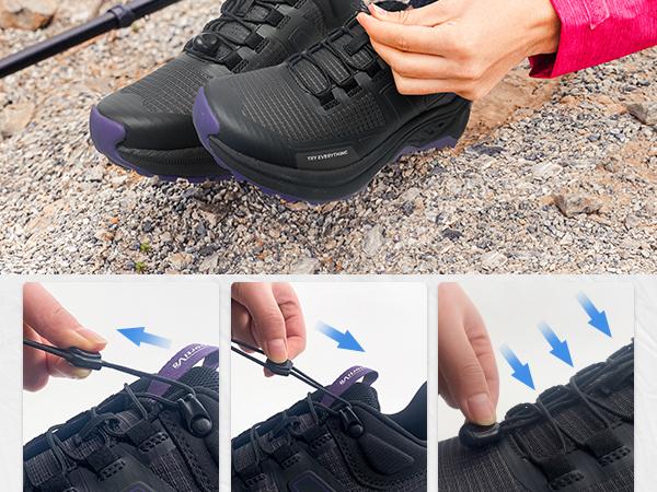 NORTIV 8 Women's Lightweight Comfort Hiking Shoes with Cord Lacing System & Rubber Sole for Outdoor Adventures - Responsive Cushioning & Aggressive Grip