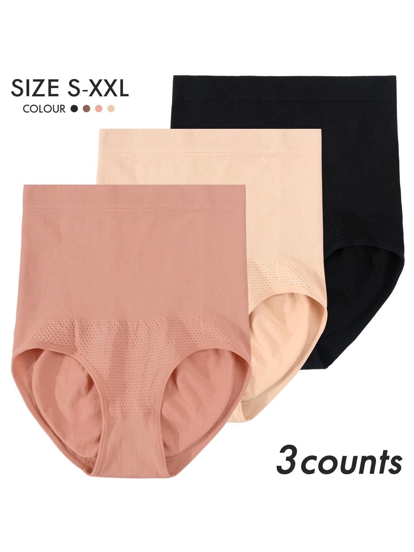 Women's Solid High Waist Shapewear Panty, High Waisted Seamless Soft Fit Panty, Tummy Control Butt Lift High Stretch Seamless Shaper, Ladies Shapewear Bottoms