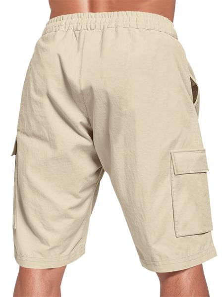 Men's Linen Fashion Work Shorts, Multi-Pocket Design with Drawstring Waistband, Casual Vacation & Daily Wear Essential