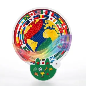 2-in-1 Portable Round Folding Hand Fan  Built-in Reflector for Outdoor Selfie and Summer Heat Relief Foldable Soccer Cheer Fan Suitable for Daily Use Such as Commuting and Camping