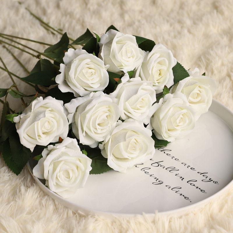 12 pcs Velvet rose artificial flower rose waterfall Valentine's Day fake flowers home wedding decoration popular photo spot rose