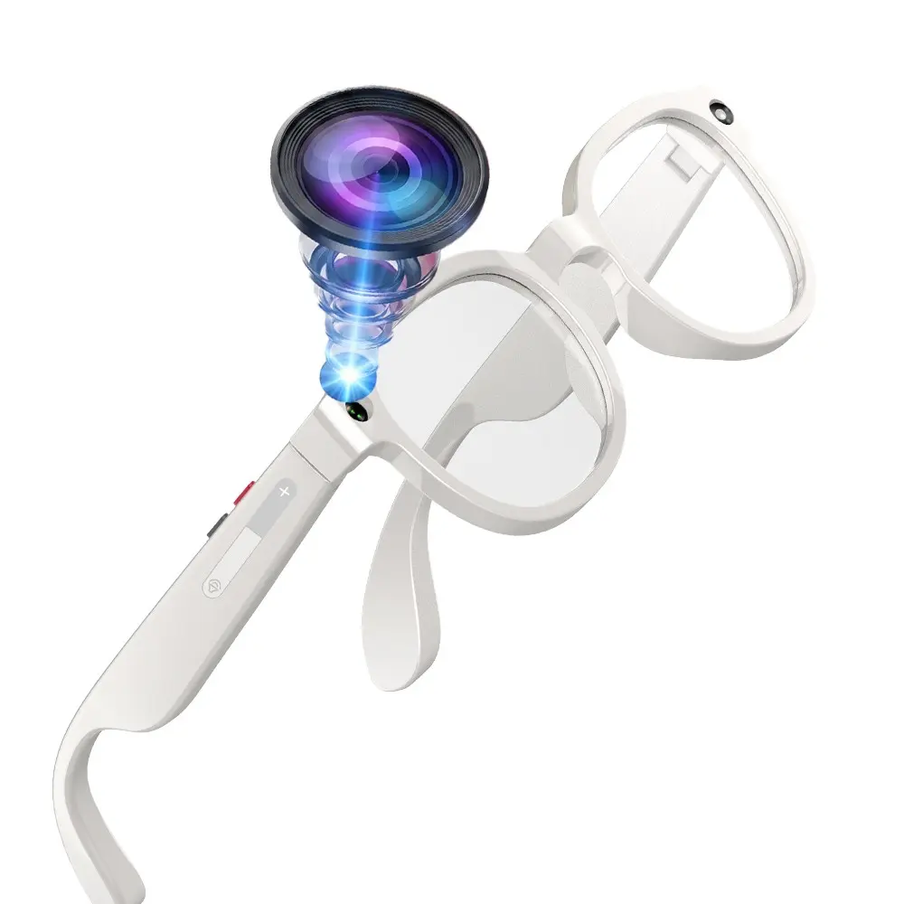 Smart Glasses with Camera, 2MP Anti-Shake Camera,  1080P Video Anti-Shake Recording, 270Mah Battery ,Hands-free Bluetooth Calling,Music Control, AI Translation ,3 Lens Total(Sunglasses +Anti-Blue Lens+Gradient ),AI Glasses