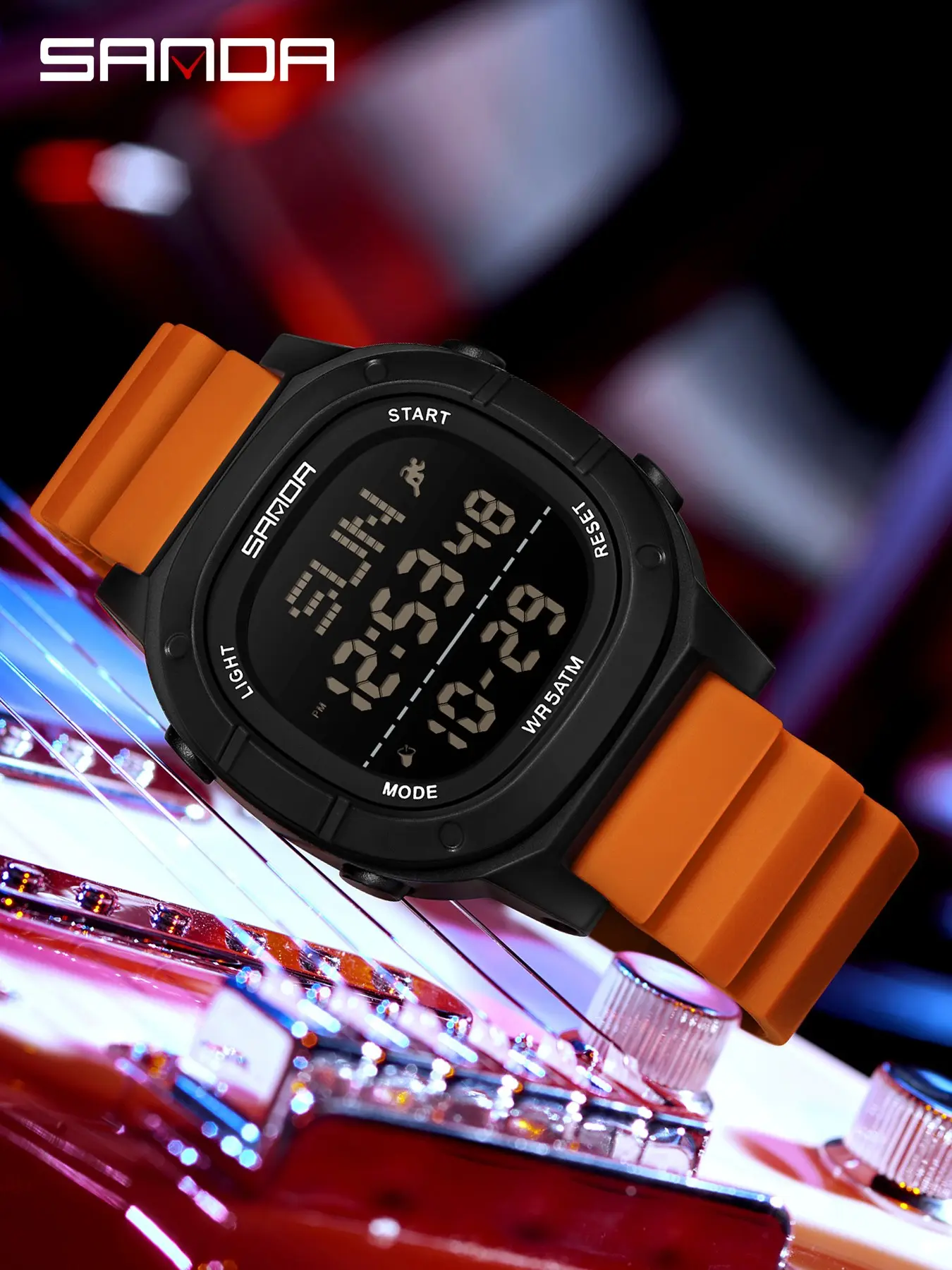 Sanda Multifunctional Digital Watch, Waterproof Luminous Stopwatch, Alarm Hourly Chime, Perfect Birthday Gift, Street Style, All Seasons