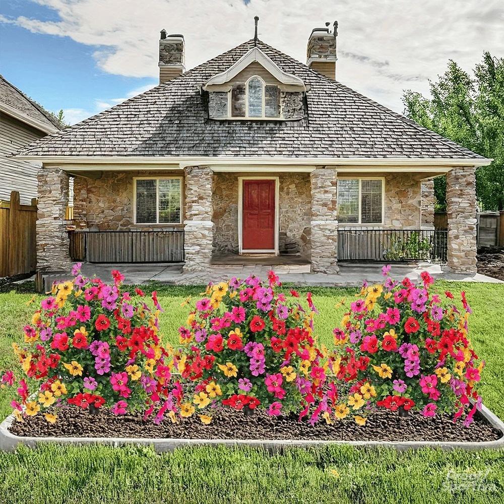 Artificial Flowers Faux Plants Outdoor Fake Flowers Spring Decor, Realistic Plastic Colorful Daisy UV Resistant for Porch Patio Home Yard Garden Window Box Pot Planters