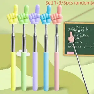 1/3/5 Pcs Random Color Extendable Teacher Pointer Sticks, Finger-Shaped Whiteboard Pointer for Classroom & Office Presentations, Durable Portable Teaching Aid, Adjustable School Supplies & Office Accessories