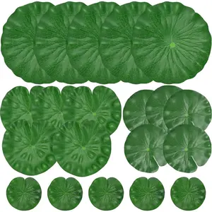 20 Pcs Artificial Lily Pads for Ponds, Realistic Floating Lily Pads Leaves, Lotus Leaves Water Lilies Pad Artificial Foliage Pond Decor for Koi Fish Pool Patio Aquarium