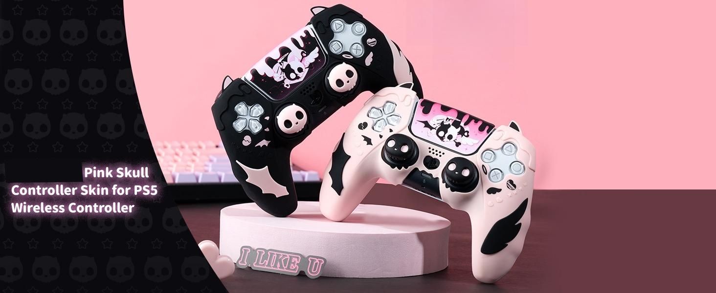 X-SBB06   Hard Shell Carrying Case for PS5, Switch Pro and Xbox Controller - Travel Holder With Room for Accessories - Sweety Skull