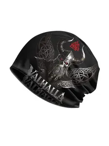 Viking warrior Valhalla Odin pattern, Open-Top Design Beanie Hat outdoor cycling, hiking, and sports. Unisex design, Holiday gifts. See You in Valhalla!