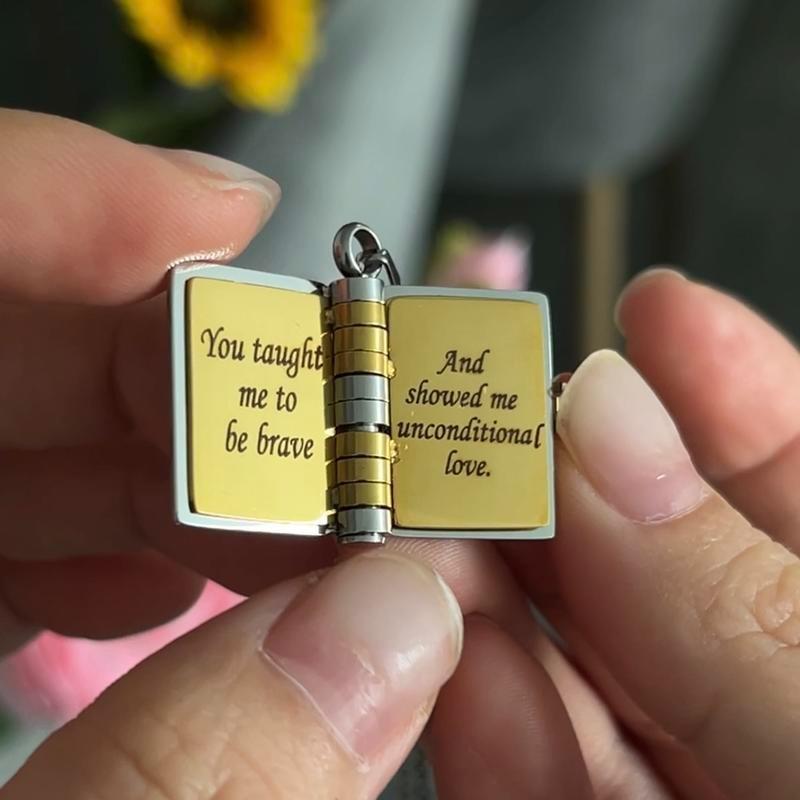 Best Mom Ever Book Necklace - Personalized 6-Page Engraved Pendant with Hidden Messages, Openable Flip Design | Adjustable Silver & 18k Gold Jewelry | Perfect Mother's Day, Birthday, Memorial Gift for Mom - A Timeless Love Letter Close To Her Heart Best Mom Ever Book Necklace - Personalized 6-Page Engraved Pendant with Hidden Messages, Openable Flip Design | Adjustable Silver & 18k Gold Jewelry | Perfect Mother's Day, Birthday, Memorial Gift for Mom - A Timeless Love Letter Close To Her Heart