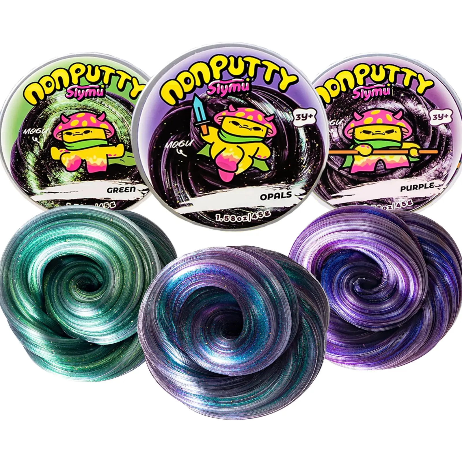 Slymu 3 Galaxy Pack Putty Slime Kit - Squishy Sensory Fidgets, Sensory Fidget Toys, Stress Relief, Glitter, Non Sticky, Sparkly Squishies, Party Favors for Kids, Birthday Gifts for Girls and Boys, Soft Sensory Squishies, Squishy Series