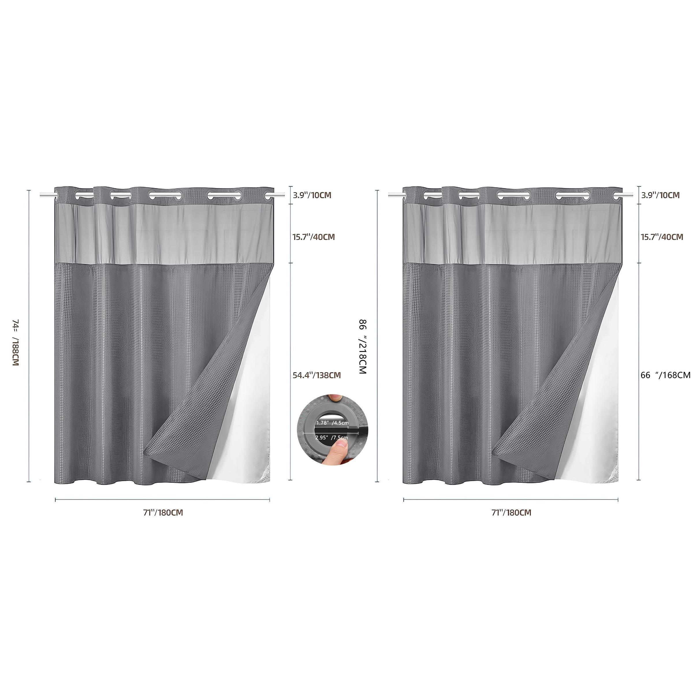 Waffle-Pattern Shower Curtain, Modern Waterproof Bathroom Curtain, Bathroom Accessory for Home, Hotel, Salon & Dormitory Decor #TOP PICKS